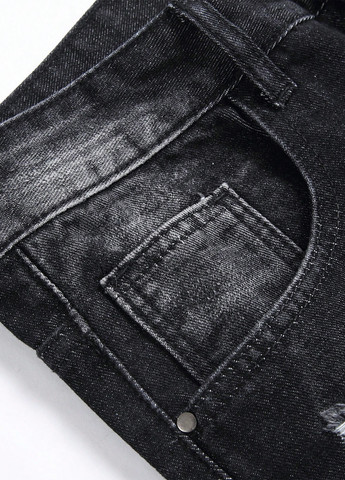 Темно-серые летние слим джинсы SHEIN