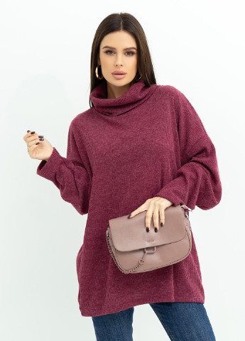 Бордовий зимовий светр жіночий ISSA PLUS 13621