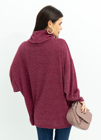 Бордовый зимний свитер женский ISSA PLUS 13621