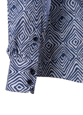 Синяя классическая рубашка с абстрактным узором Antony Morato