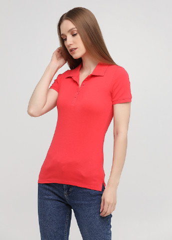 Красная женская футболка-поло C&A однотонная