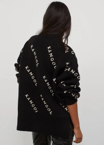 Черный зимний свитер H&M