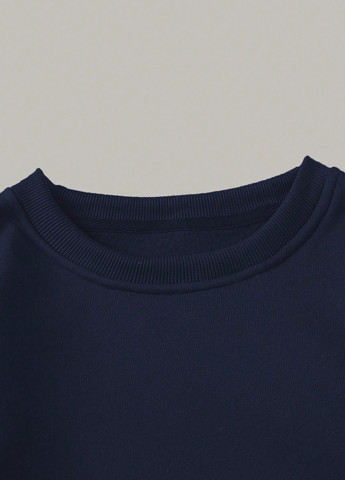 Темно-синій світшот SHEIN напис без декору (340673039)