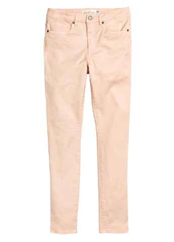Персиковые кэжуал летние зауженные брюки H&M