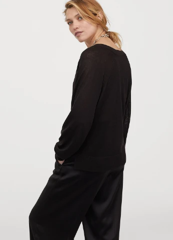Чорний демісезонний пуловер пуловер H&M Basic