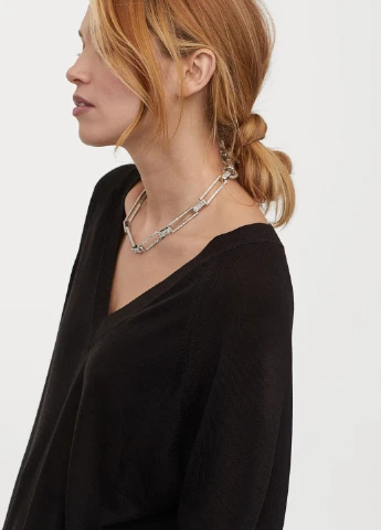Чорний демісезонний пуловер пуловер H&M Basic