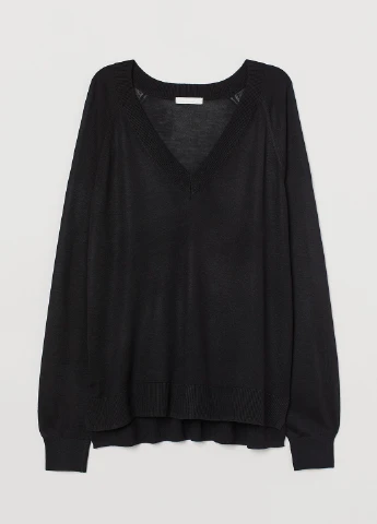 Чорний демісезонний пуловер пуловер H&M Basic