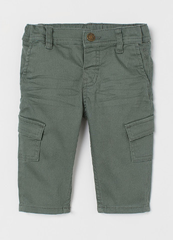 Оливковые кэжуал демисезонные брюки карго H&M