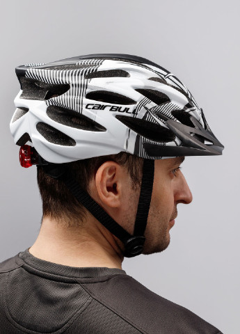 Велосипедний шолом із візором і габаритним LED ліхтарем, захисний велошлем чоловічий, велошлем жіночий Cairbull (252818605)
