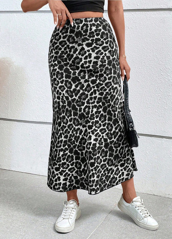 Разноцветная кэжуал леопардовая юбка SHEIN годе