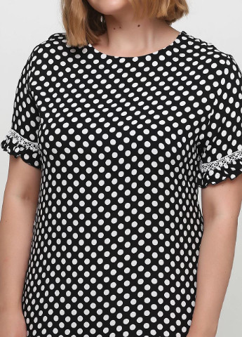 Черное повседневный платье IMAJINAL в горошек