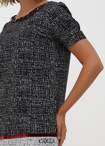 Черное кэжуал платье Sassofono с абстрактным узором