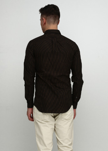 Темно-коричневая кэжуал рубашка в клетку Ralph Lauren с длинным рукавом