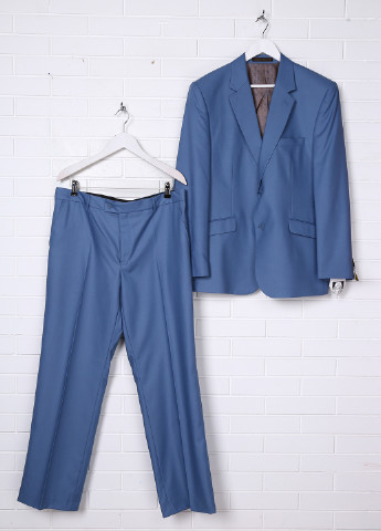 Голубой демисезонный костюм (пиджак, брюки) брючный Federico Cavallini