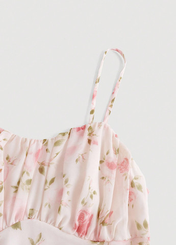 Молочное вечернее, кэжуал платье силуэтная, с открытой спиной SHEIN розы