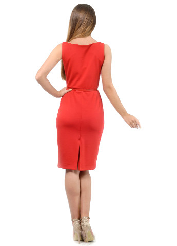 Красное деловое платье футляр Lada Lucci однотонное