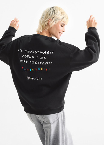 Чорний світшот C&A новорічний без декору (362208439)