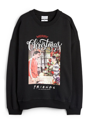 Чорний світшот C&A новорічний без декору (362208439)