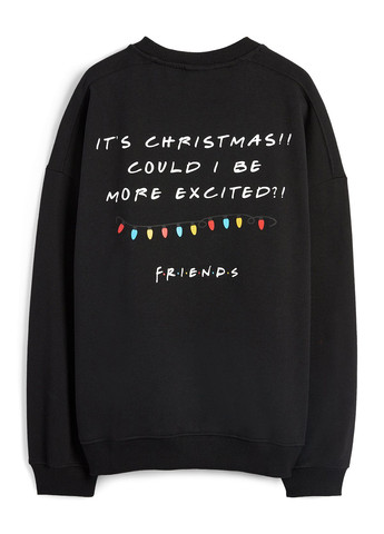 Чорний світшот C&A новорічний без декору (362208439)