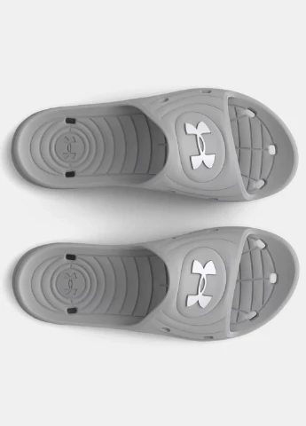 Серые тапочки 3027013-100 Under Armour с логотипом
