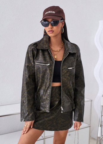 Комбінований демісезонний комплект (куртка, спідниця) SHEIN