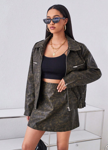 Комбінований демісезонний комплект (куртка, спідниця) SHEIN