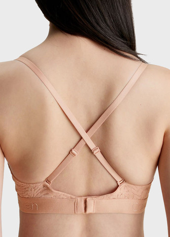 Бежевый корбей бюстгальтер Calvin Klein с косточками полиамид