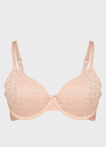 Бежевый корбей бюстгальтер Calvin Klein с косточками полиамид