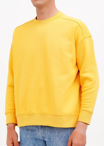 Желтый свитшот H&M однотонный без декора (366276669)