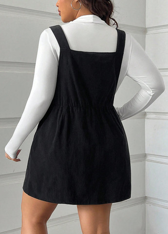 Чорна кежуал сукня з відкритими плечима, а-силует, з відкритою спиною SHEIN однотонна