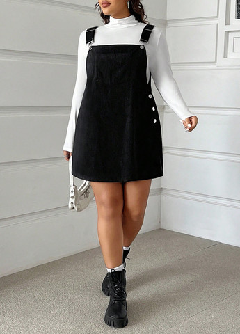 Чорна кежуал сукня з відкритими плечима, а-силует, з відкритою спиною SHEIN однотонна