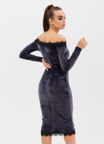 Фиолетовое коктейльное платье футляр ST-Seventeen однотонное