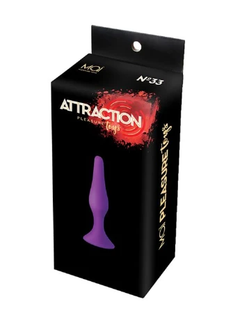 Анальная пробка на присоске Attraction Toys №33 Purple, длина 11,5cм, диаметр 3см MAI (254953836)