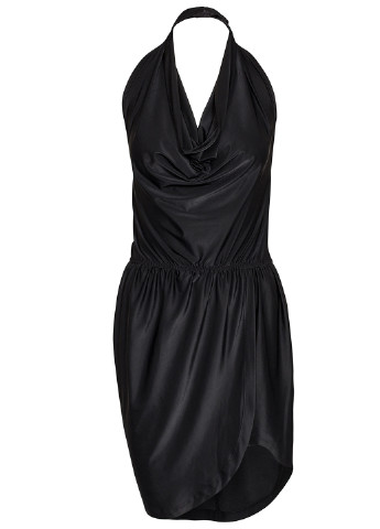 Черное коктейльное платье с открытой спиной, на запах NLY TREND однотонное