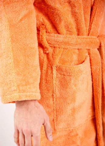 Халат махровий Bella, MicroCotton, однобарвний, персиковий, розмір XXXL (3800980994705) Bulgaria-Tex (251707695)