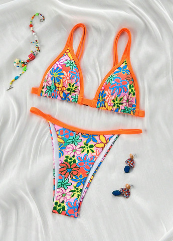 Комбінований літній купальник (ліф, трусики) бікіні SHEIN