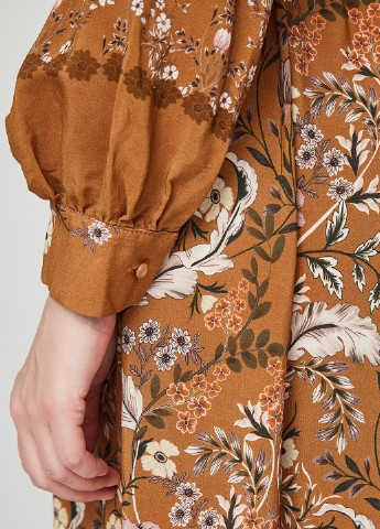 Оранжевое кэжуал платье Rinascimento с цветочным принтом