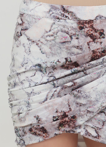 Серая кэжуал с абстрактным узором юбка No Brand на запах