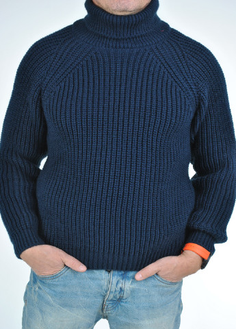 Темно-синий зимний свитер крупной вязки Berta Lucci