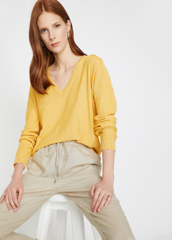 Желтый демисезонный пуловер пуловер KOTON