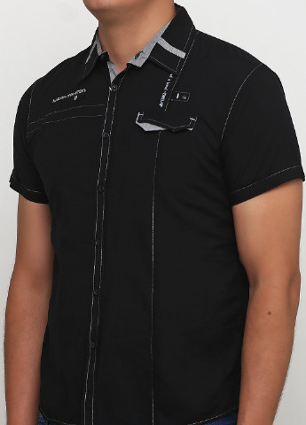 Черная кэжуал рубашка однотонная WELLBRED