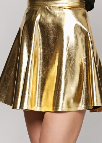 Золотая кэжуал однотонная юбка Alvina клешированная