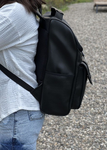 Жіночий міський рюкзак з екошкіри в чорному кольорі No Brand huline w (261927363)
