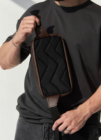 Универсальная нагрудная бананка из экокожи, сумка на пояс, коричневого цвета No Brand banan pr (261927360)