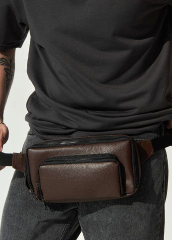 Универсальная нагрудная бананка из экокожи, сумка на пояс, коричневого цвета No Brand banan pr (261927360)