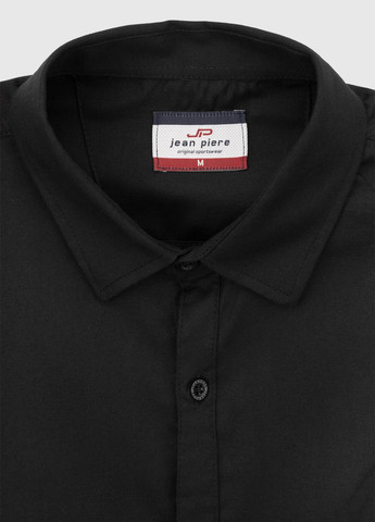 Черная повседневный рубашка однотонная Jean Piere