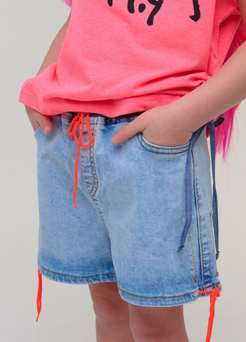Джинсовые шорты с розовыми шнурками для девочки Yumster (261761662)