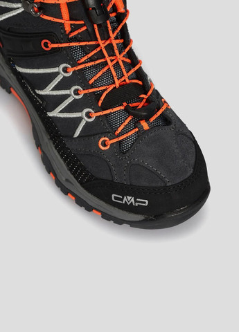 Серые спортивные зимние темно-серые треккинговые ботинки kids rigel mid trekking shoe w CMP