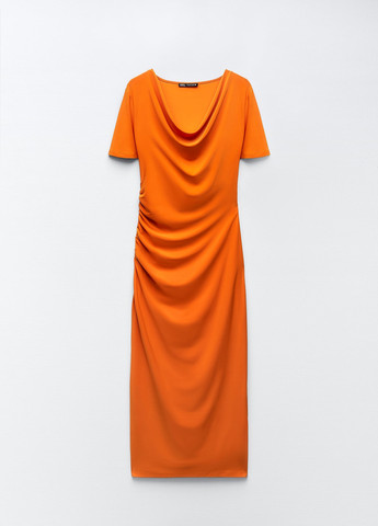 Помаранчева ділова сукня Zara однотонна