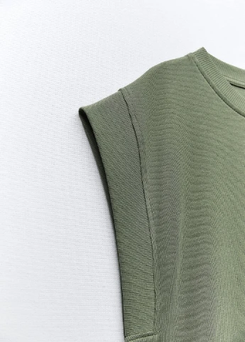 Оливковое (хаки) повседневный платье Zara однотонное